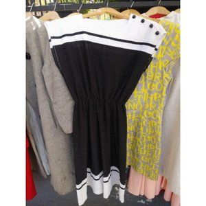 Vintage Black & White Polka Dot Dress